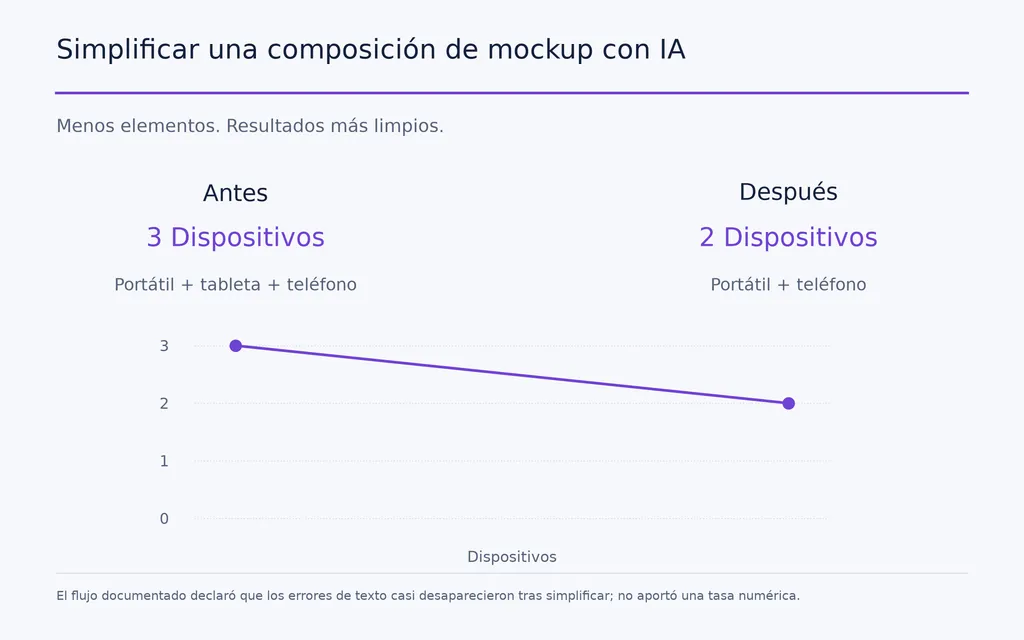 Simplificar una composición de mockup con IA