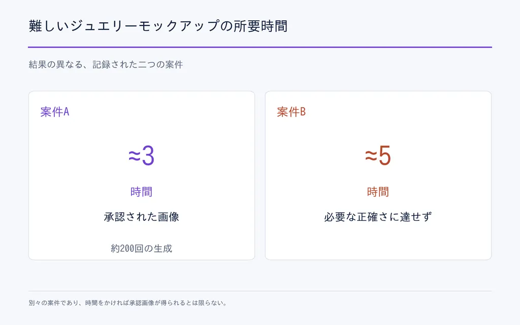 難しいジュエリーモックアップの所要時間