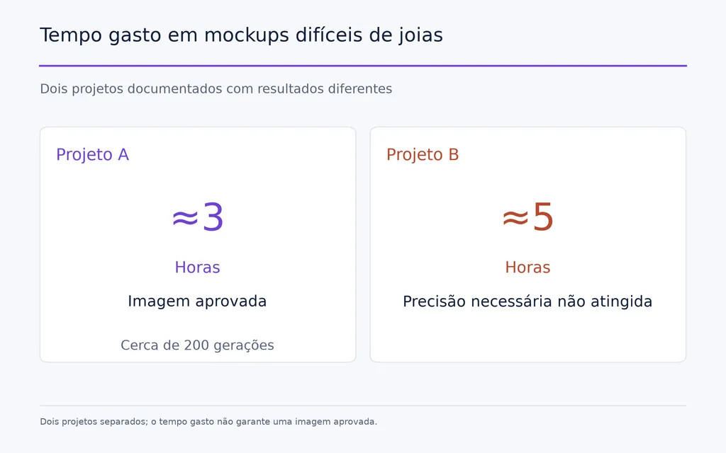 Tempo gasto em mockups difíceis de joias