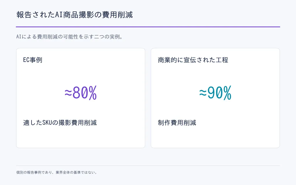 報告されたAI商品撮影の費用削減