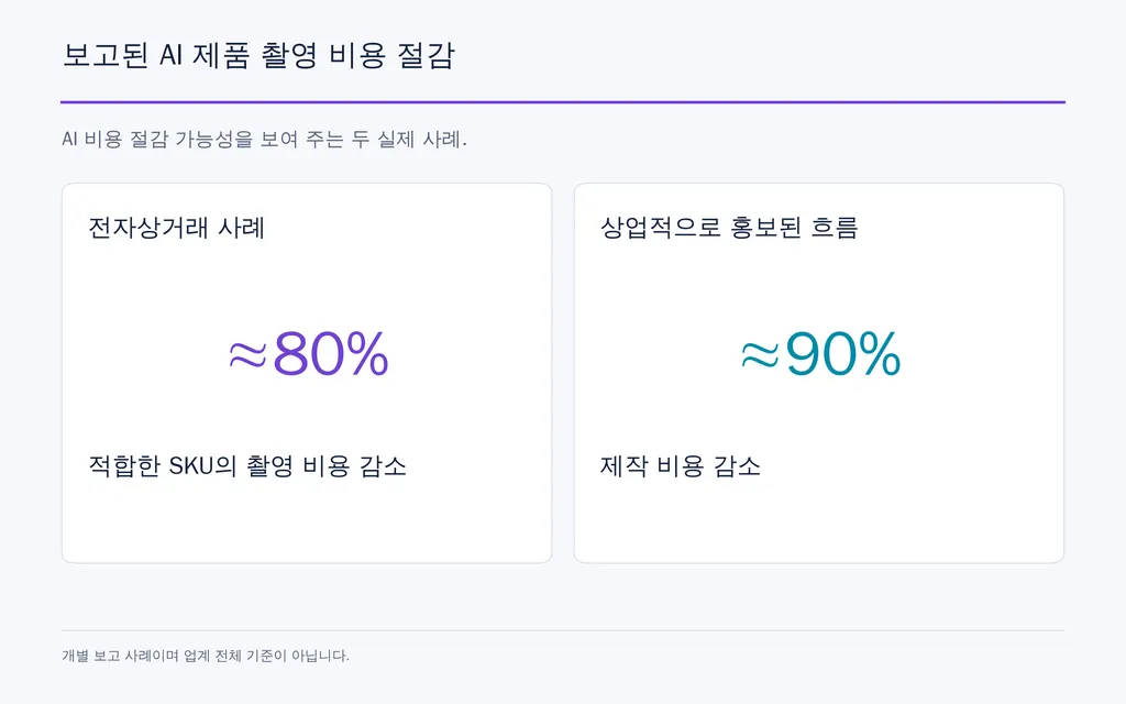 보고된 AI 제품 촬영 비용 절감