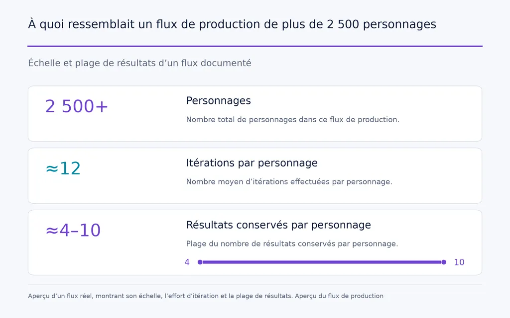 À quoi ressemblait un flux de production de plus de 2 500 personnages
