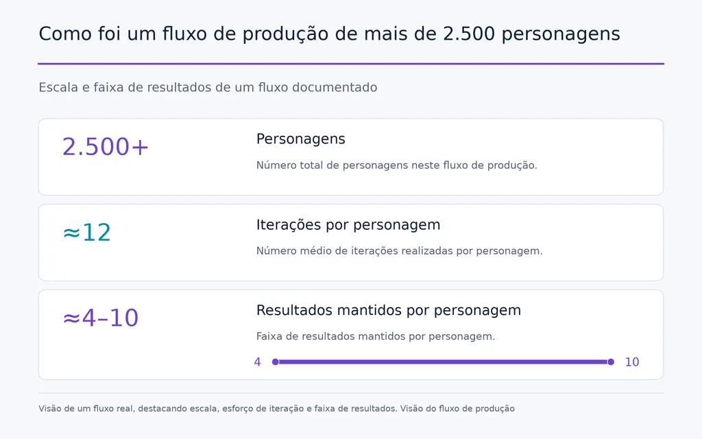 Como foi um fluxo de produção de mais de 2.500 personagens