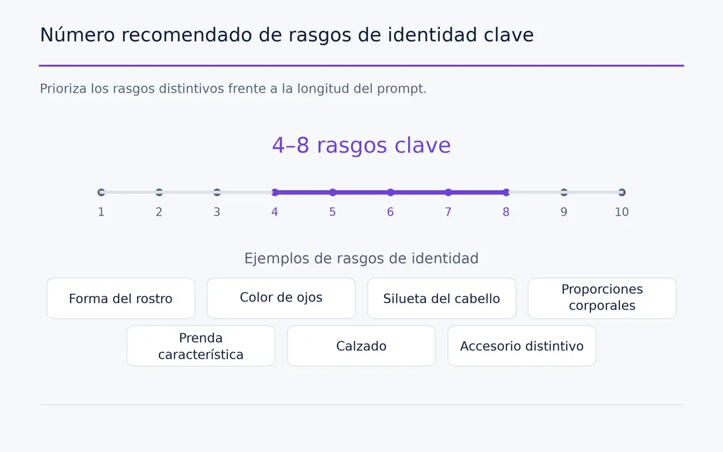 Número recomendado de rasgos de identidad clave