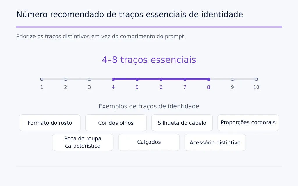 Número recomendado de traços essenciais de identidade