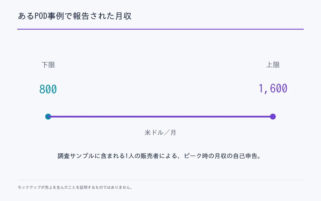 あるPOD事例で報告された月収