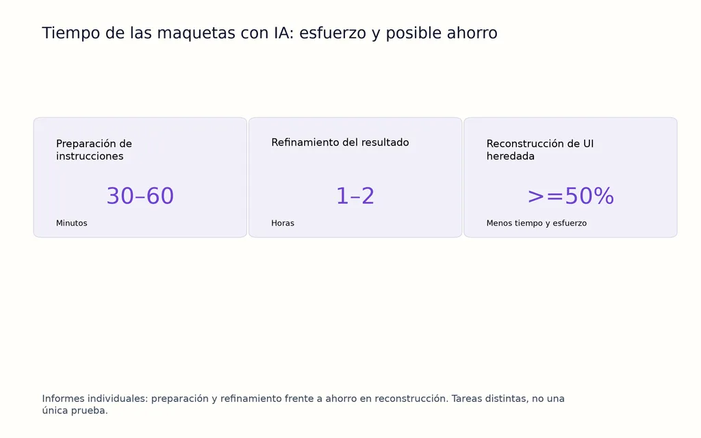 Tiempo de las maquetas con IA: esfuerzo y posible ahorro