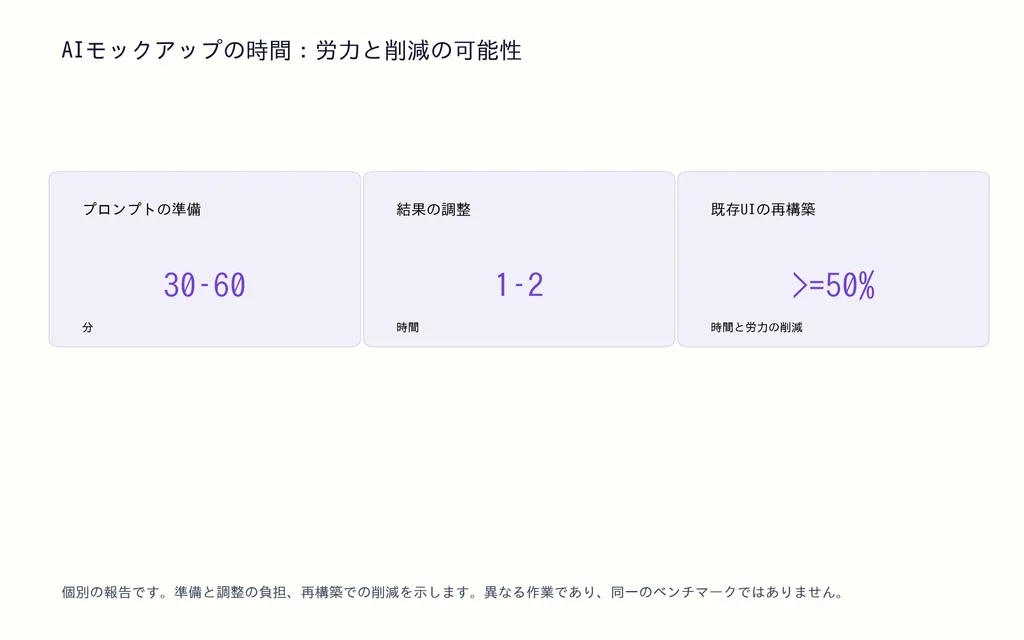 AIモックアップの時間:労力と削減の可能性