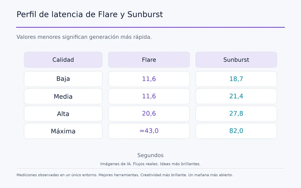 Perfil de latencia de Flare y Sunburst