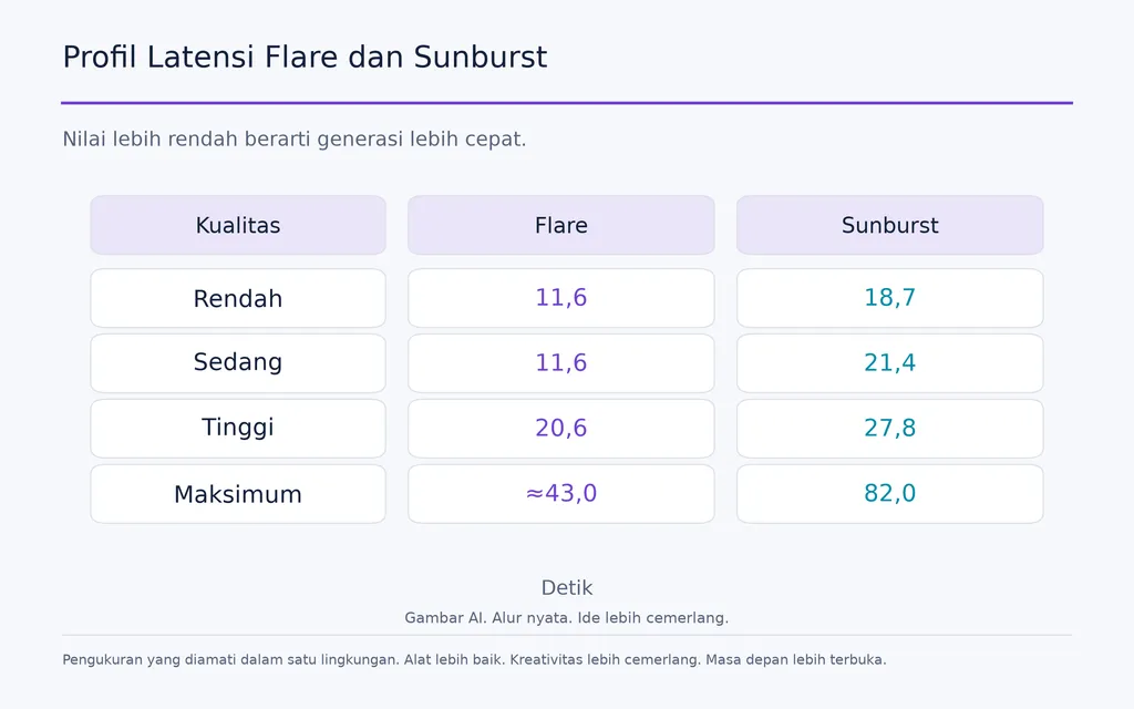 Profil Latensi Flare dan Sunburst