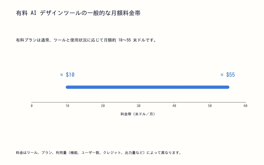 有料 AI デザインツールの一般的な月額料金帯
