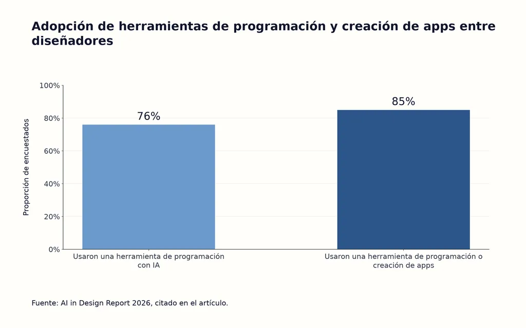 Adopción de herramientas de programación y creación de apps entre diseñadores
